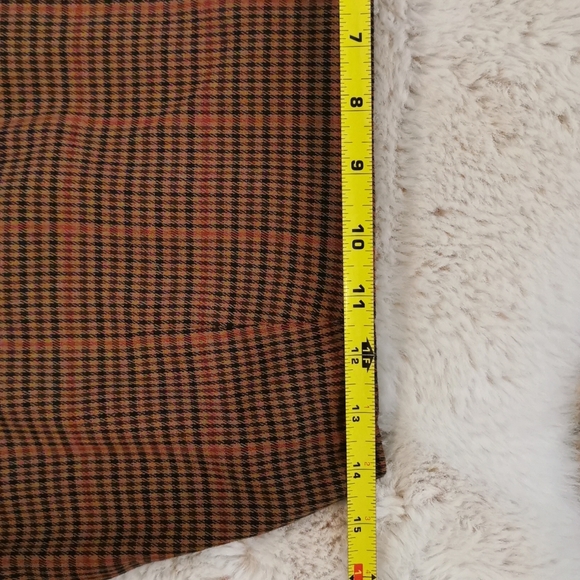 Amanda Smith Vintage 80s Brown Plaid Skirt Retro Preppy Academia Fall - Picture 9 of 10